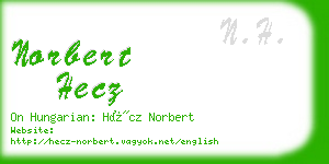 norbert hecz business card